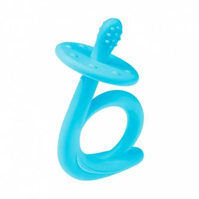 Akuku silikoninis kramtukas SNAIL, guminis masažuoklis, A0114_BLUE - Čiulptukai ir kramtukai