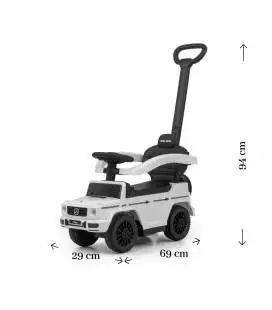 Paspiriama mašinėlė su stumimo rankena MERCEDES G350d White - Paspiriamos mašinėlės