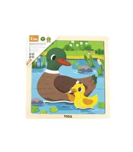 Viga 44621 Puzzle na podkładce 9 elementów - Kaczka - Pagrindinis